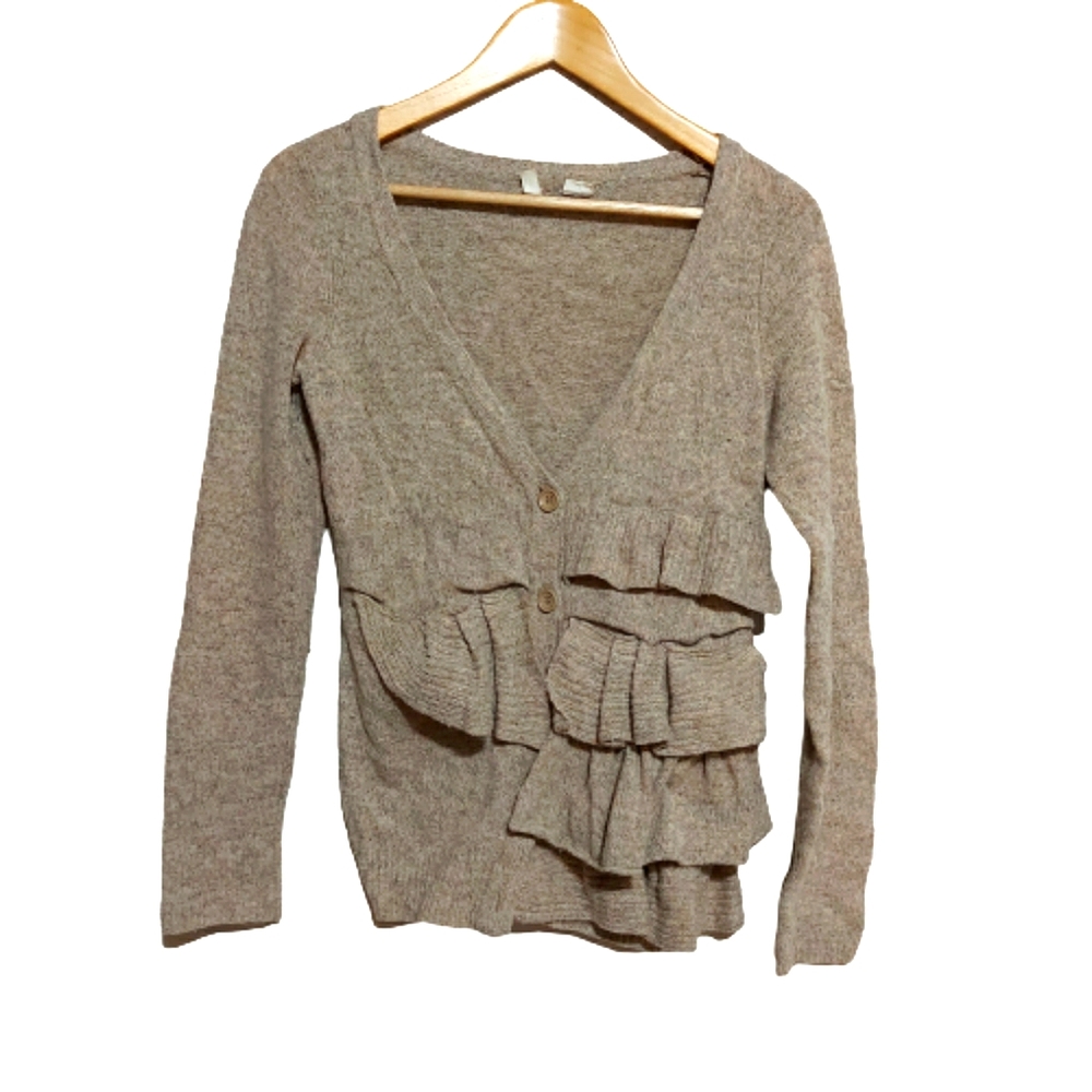 Anthropologie Moth Split Decision Ruffled Cardigan